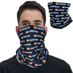 Repsol Motor Oil Bandana Neck Gaiter Printed Balaclavas Face Scarf Multifunctional Headwear Hiking for Men Women Adult Windproof