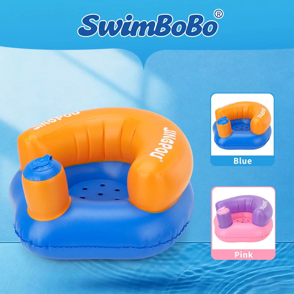 Inflatable Baby Learning Seat for 6+ Months, Portable PVC Kids Sofa Chair for Bath & Meal, Corrects W-Sitting