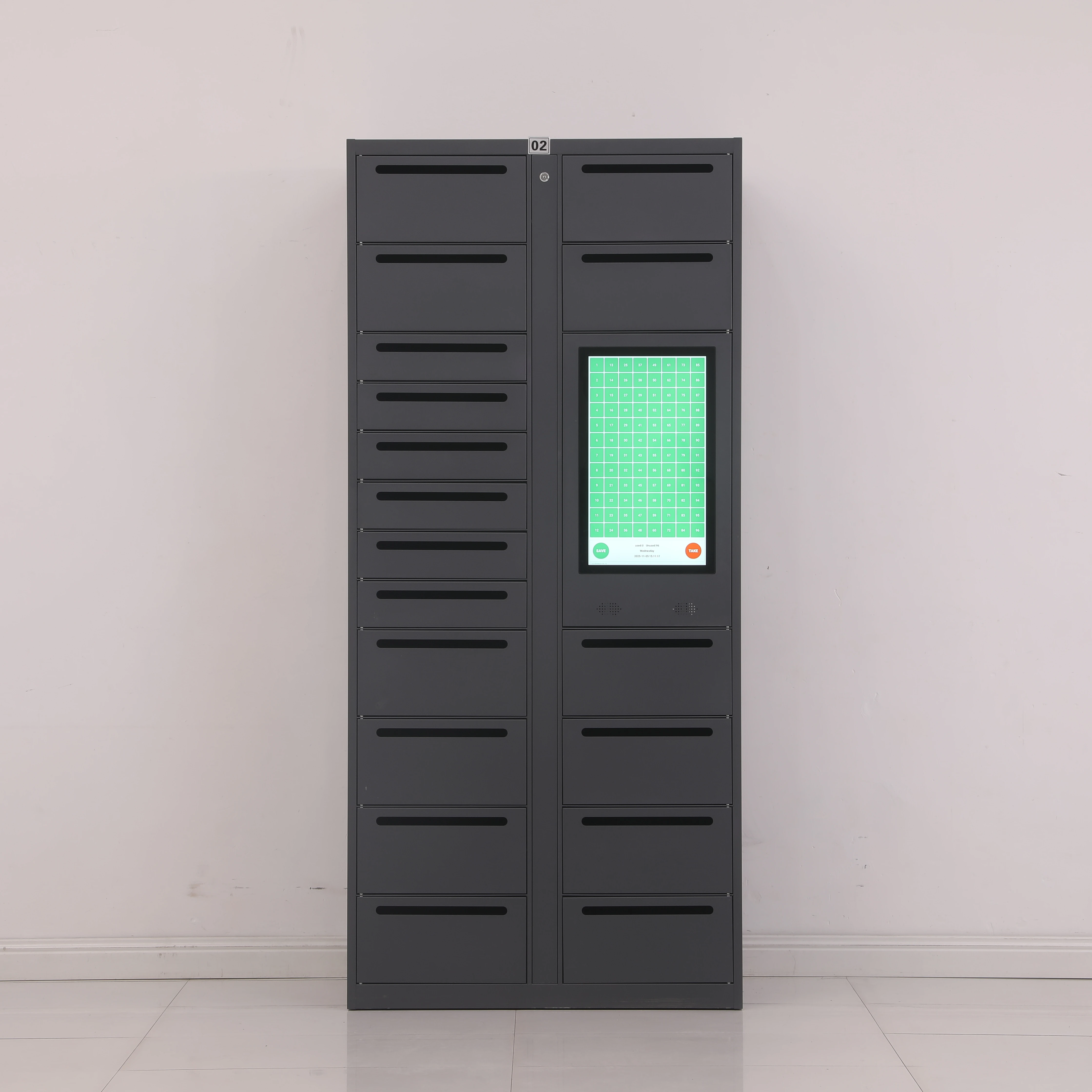 Modern outdoor custom steel smart mailbox, suitable for supermarkets, with facial recognition and SMS reminder function, with st