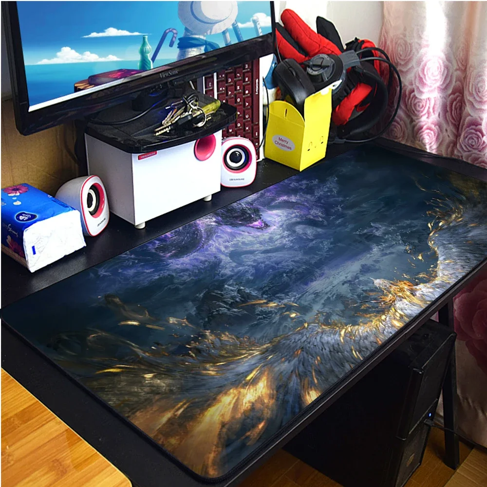 

40*80 Large Gaming Mouse Pad Dragon Computer Mousepad Desktop Keyboard Mat Cushion Office Home XXL Lockedge Gaming Accessories