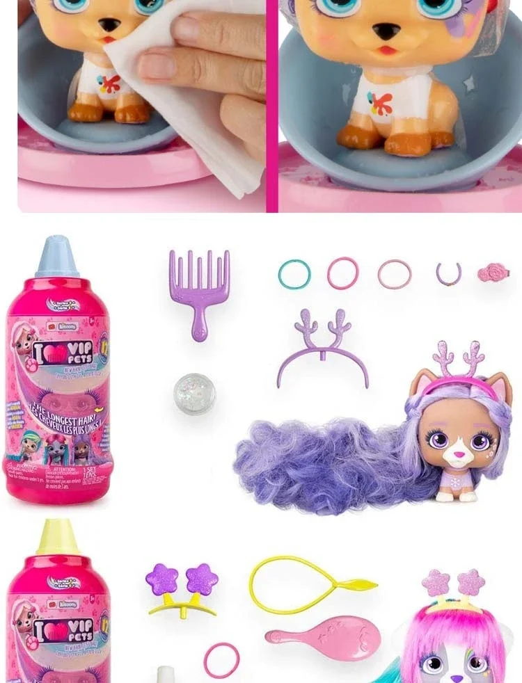 Ich liebe Vip Pets Surprise Hair Reveal Reborn Doll Surprise Tress Langes Haar-Styling für Puppen mit Haaren für Frisuren Spielzeugpuppe – Detail 6