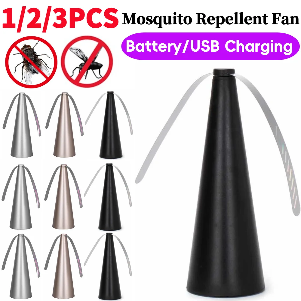 

Вентилятор от комаров с питанием от USB или батареи AA, лопасть вентилятора, репеллент от мух, портативный контроль вредителей для кемпинга, пикника, вечеринки