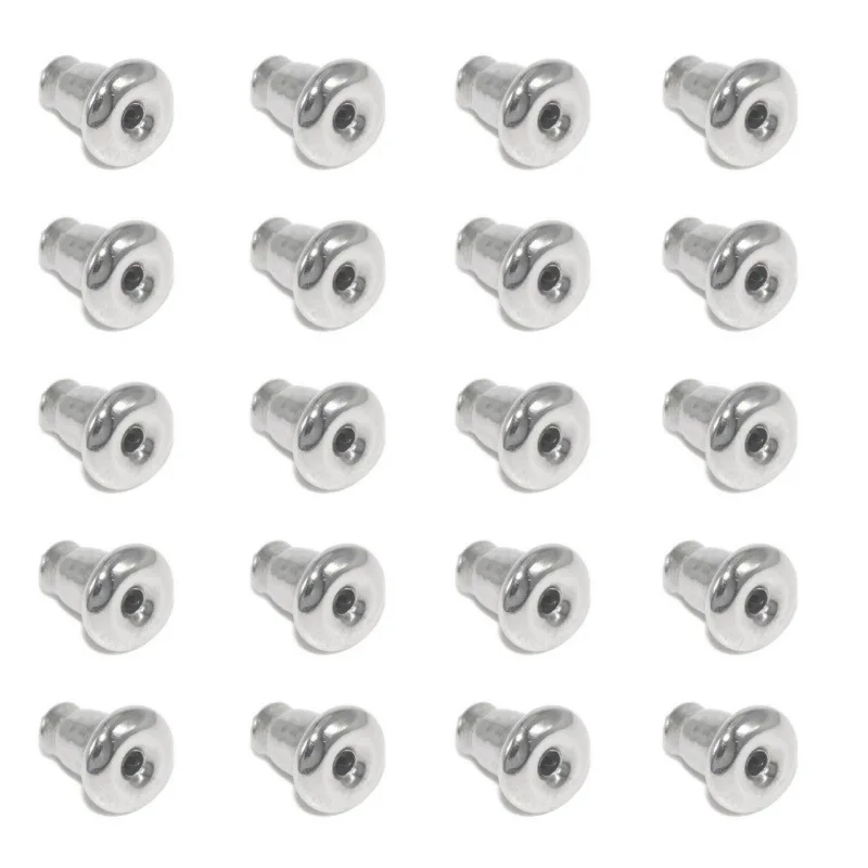 50Pcs Stainless Steel Bullet Earring Backs DIY Handmade Jewelry Accessories Secure Ear Stoppers for Earrings