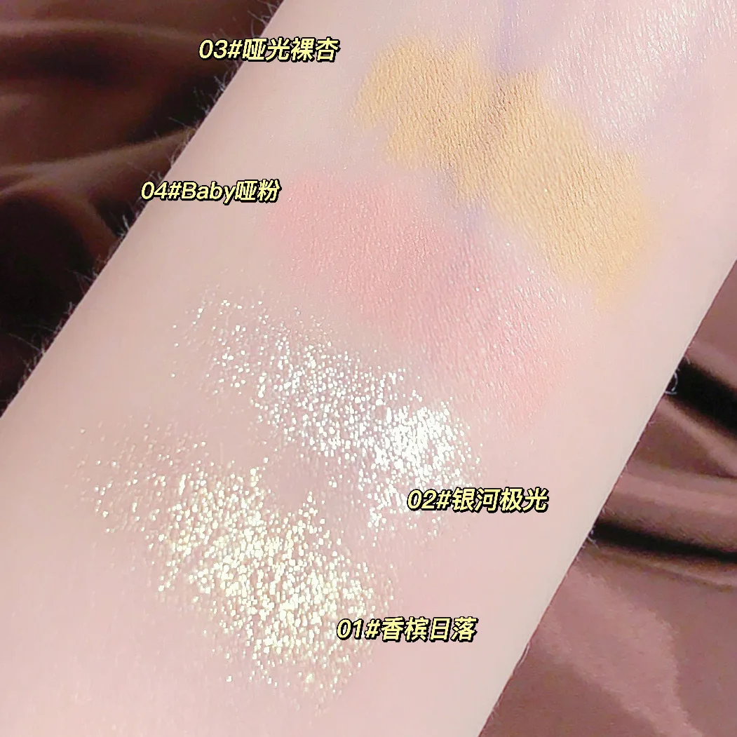 Lápiz resaltador brillante, suave, duradero, resistente al agua, diamante, champán, dorado, rosa, ilumina la sombra de ojos y delineador, pluma de gusano de seda