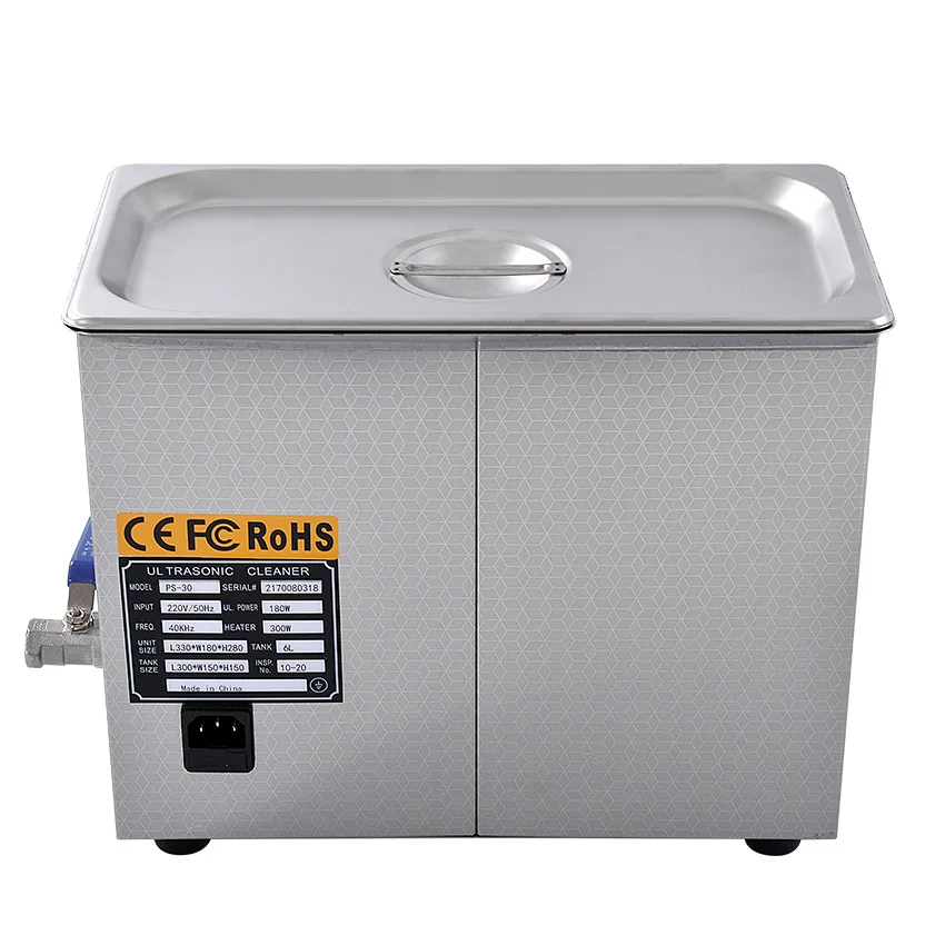 1PC AC110/220v 180W Ultrasonic cleaner 6L 40KHZ  Industry Heated Ultrasonic Cleaner Heater Timer Cleaner Machine