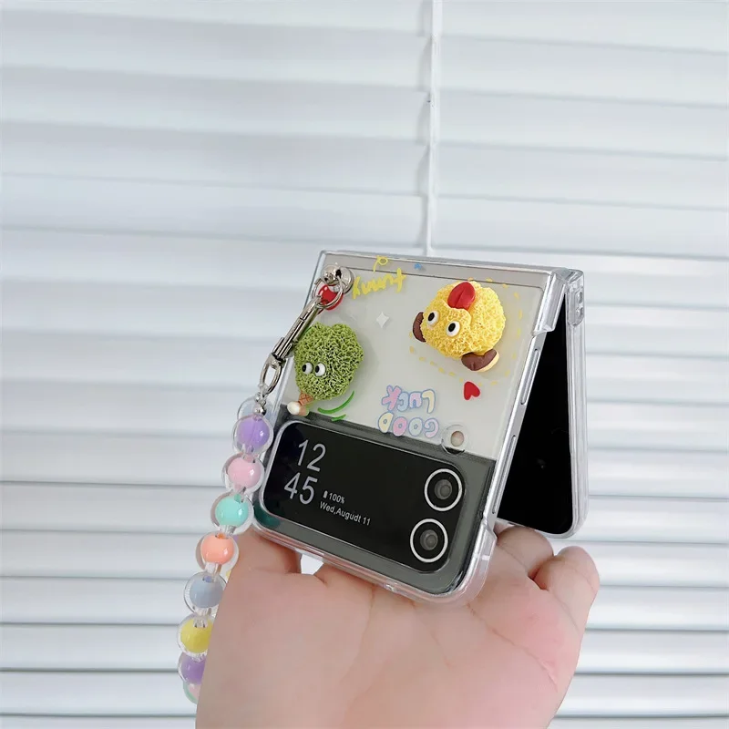 Чехол для телефона с изображением маленького монстра для Samsung Galaxy Z Flip 6 5 4 3, защитная задняя крышка для ZFlip4 ZFlip5 ZFlip6, защитный чехол