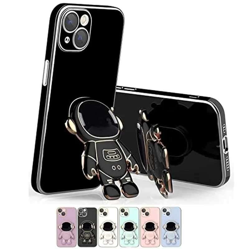 

6D Plating Astronaut iPhone, Astronaut Phone Case with Stand Lens Film Protective Cover iPhone 14 13 12 Pro Max XS Max XR X Plus