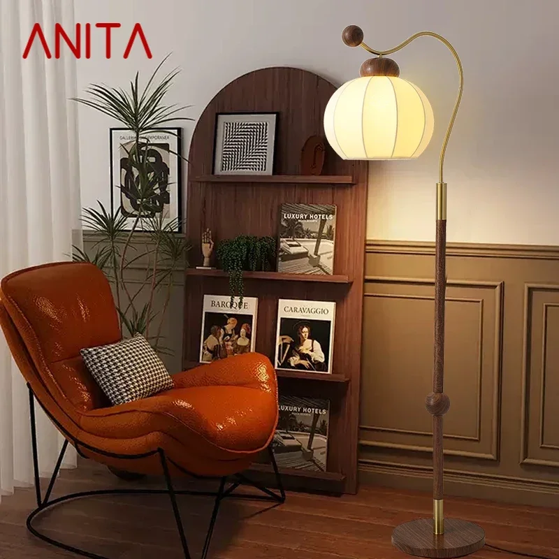 ANITA Contemporary Floor Lamp Luxury Living Room Bedroom Study Villa Hotel LED Retro Creativity Decorative Standing Light