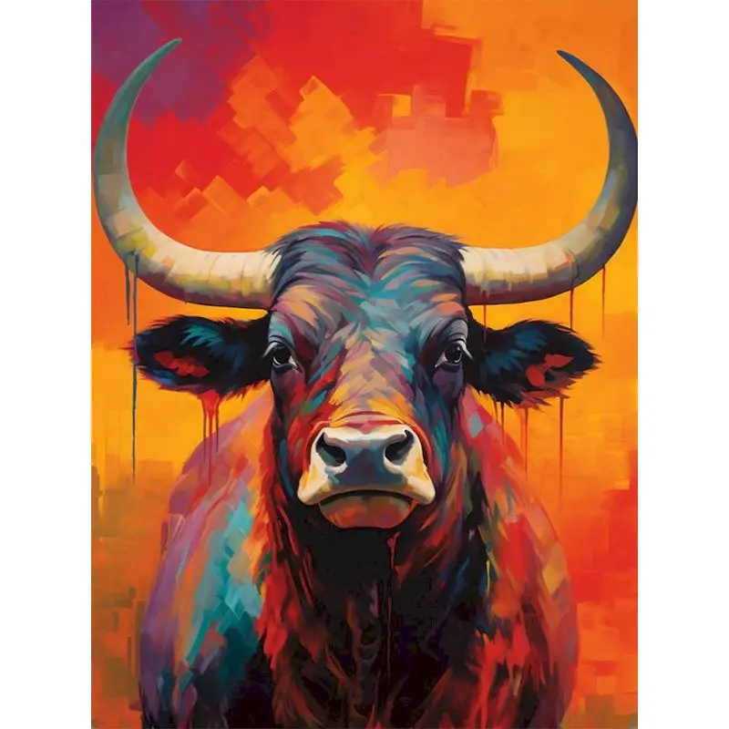 

GATYZTORY DIY Frame Painting By Numbers Cattle Animals pictures by numbers 40*50 Acrylic Paint For Home Decoration Unique Gif