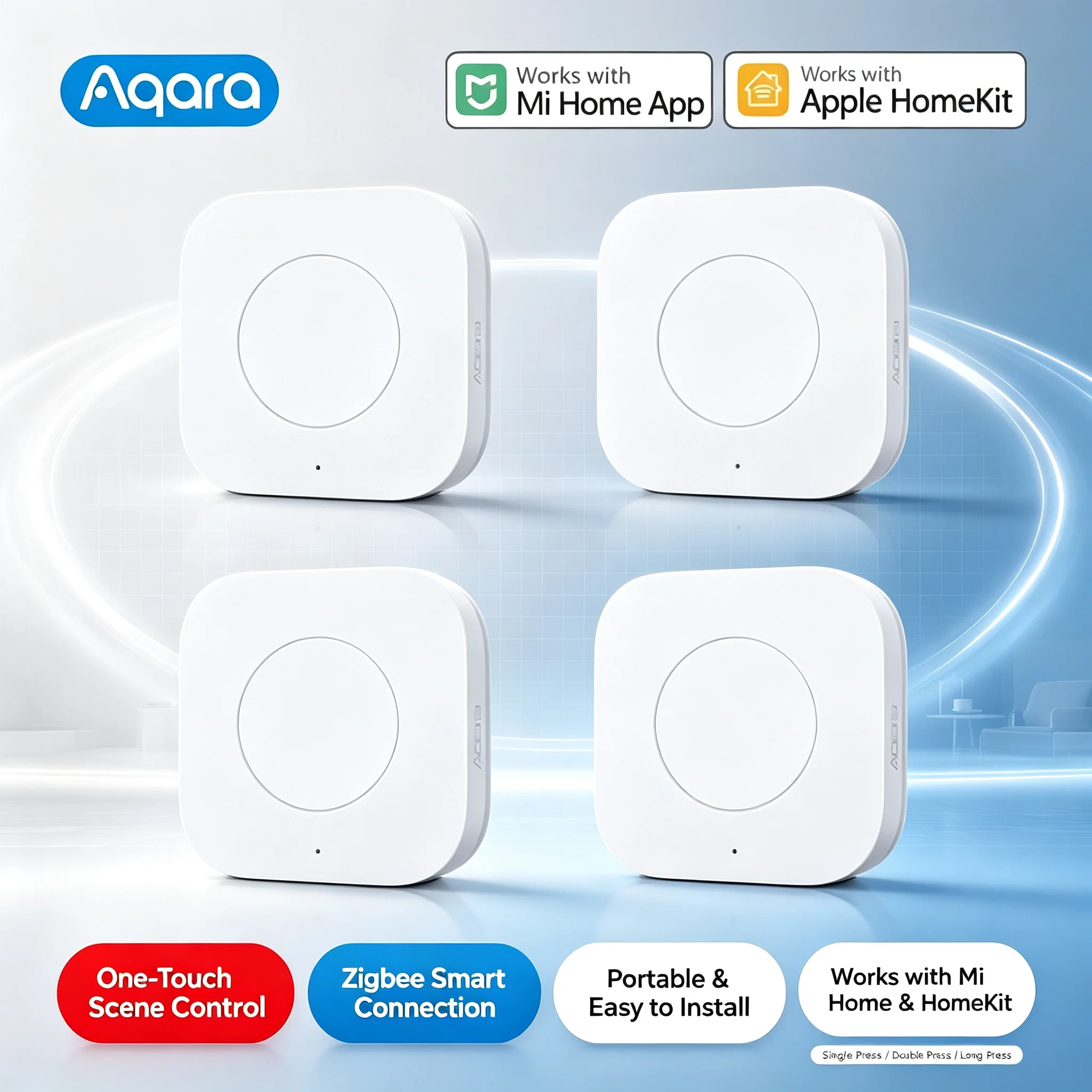 Aqara Mini Switch Zigbee Smart Button One-Touch Scene Control Push Button Compatible With Mi Home Homekit Smart Home Automation