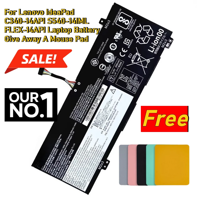 Для Lenovo IdeaPad C340-14API S540-14IML FLEX-14API аккумулятор для ноутбука подает коврик для мыши