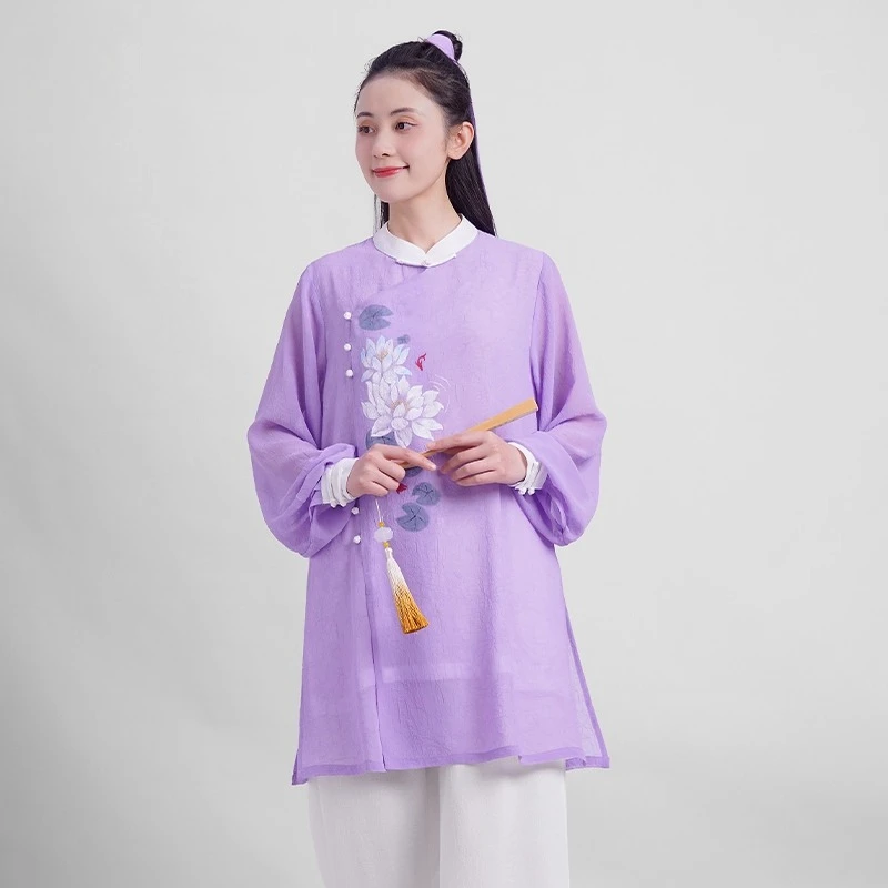 Women's Elegant Taichi Kung Fu Uniform Fluid Drape Breathable & Comfortable Traditional Chinese Martial Arts Suit