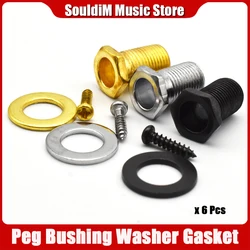 1 Set ( 6 Pieces ) guitar closed head button sleeve nut gasket Metal Guitar Machine Heads Tuners Nuts/ Bushings/Ferrules