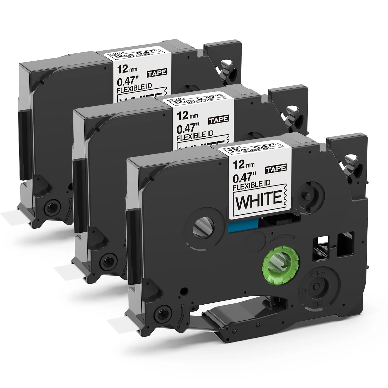 3pack compatibile TZe-FX231 nastro per etichette flessibile di ricambio Brother tzefx231 nastro 12mm 0.47 cavo laminato flessibile-ID/nastro metallico