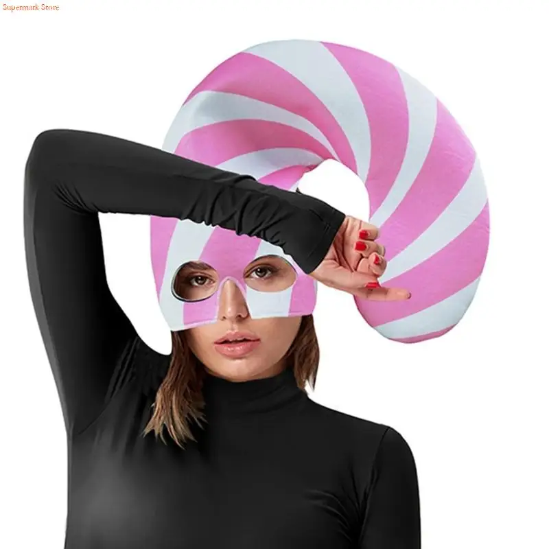 Q5WE キャンディケインエルフ帽子クリスマスキャンディケインコスチュームクリスマスキャンディ衣装コスプレハロウィンコスチュームホリデーパーティー帽子