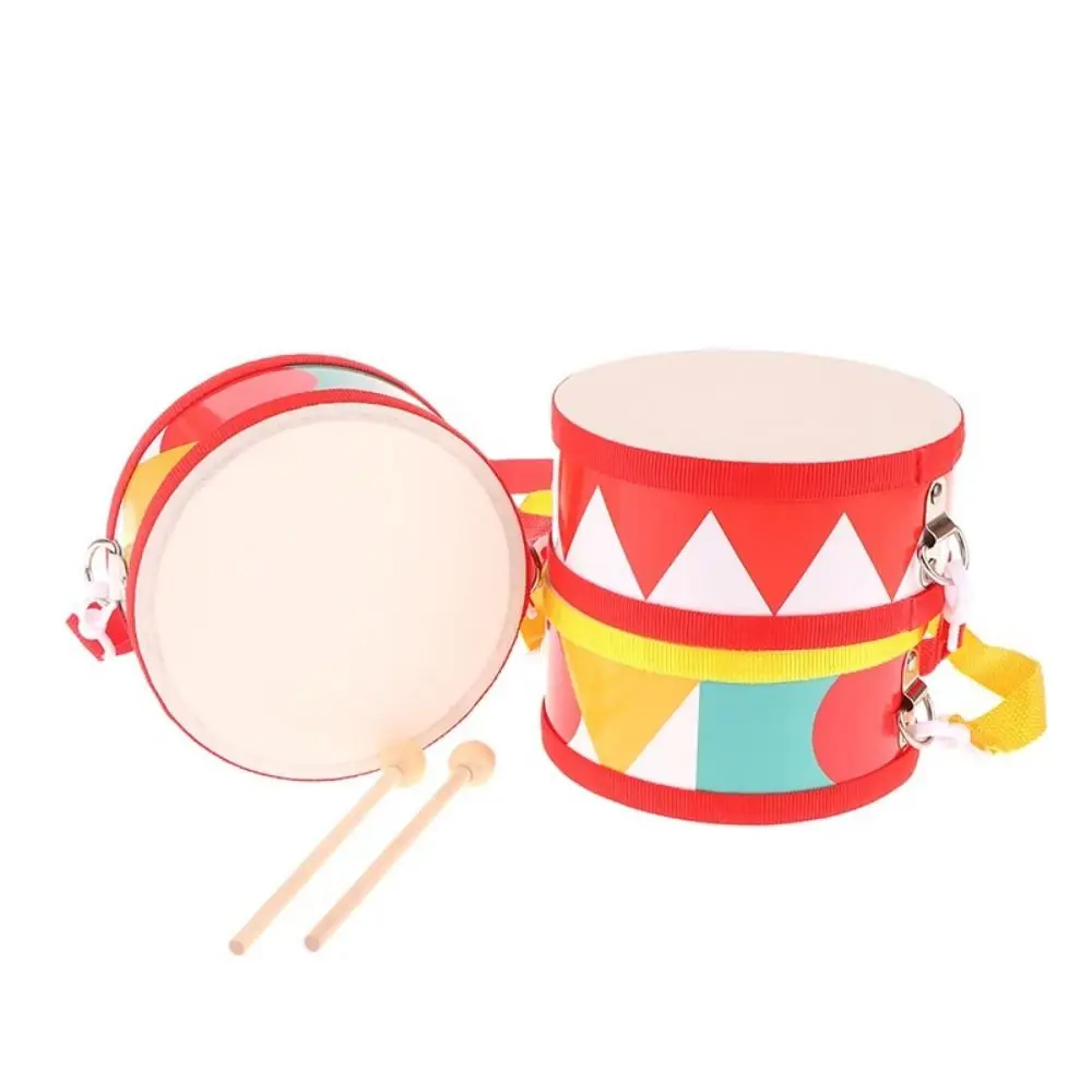 Wooden Double-sided Drum Musical Instrument Durable Children Toy Drum Early Education Cartoon Percussion Instruments Drums