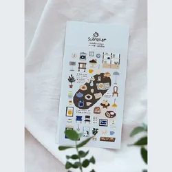 Korean Import Suatelier Cafe Blue Desserts Stickers Scrapbooking DIY Journaling Diary Stationery Sticker School Supplies