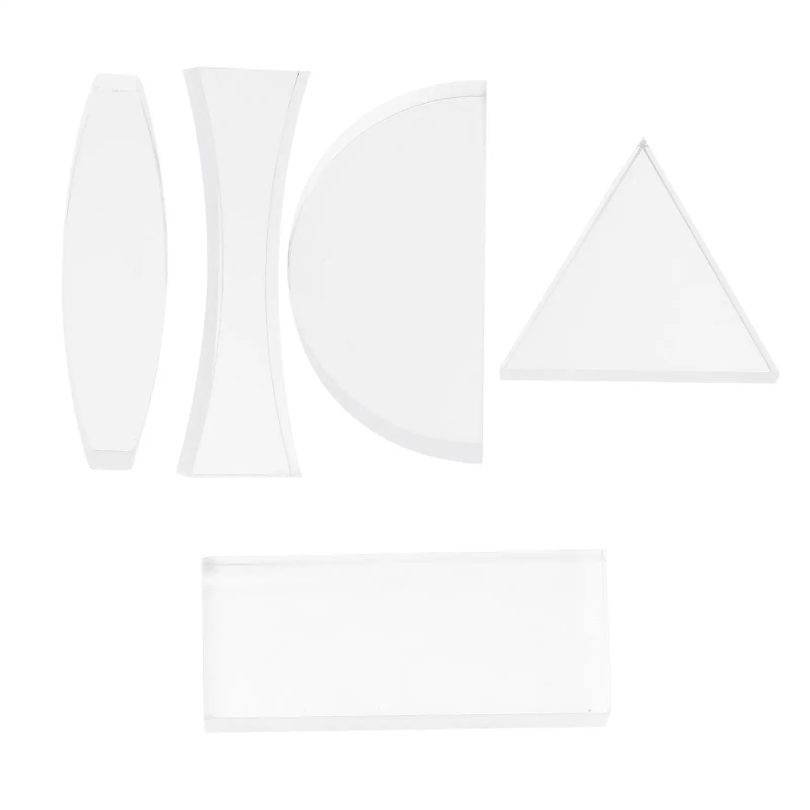 5pcs Lens Physics Optical Kit Convex Concave Prism Mirror Teaching Physics Optical Lens Supplies Science Tools