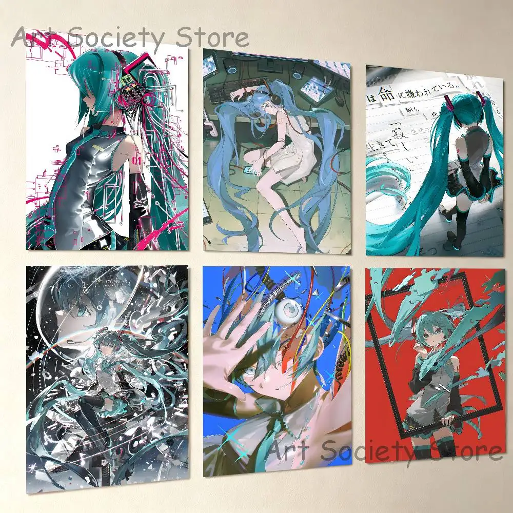 Virtual Singer M-Miku Poster Multi-Purpose Wall Art for Living Room Bedroom Office Hallway Bar Home Decor Gift