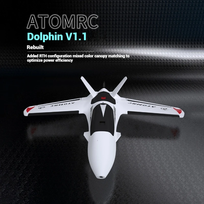

New Atomrc Dolphin Rth Remote Control Rc Fixed Wing Aircraft Fpv Triangle Wing Traverse Aircraft Model Aircraft Diy Toys Plane