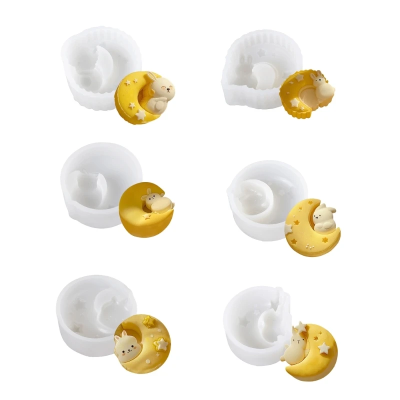 

Silicone Cake Mold Moon Rabbits Shaped Mooncakes Mould Elegant Pastries Mould