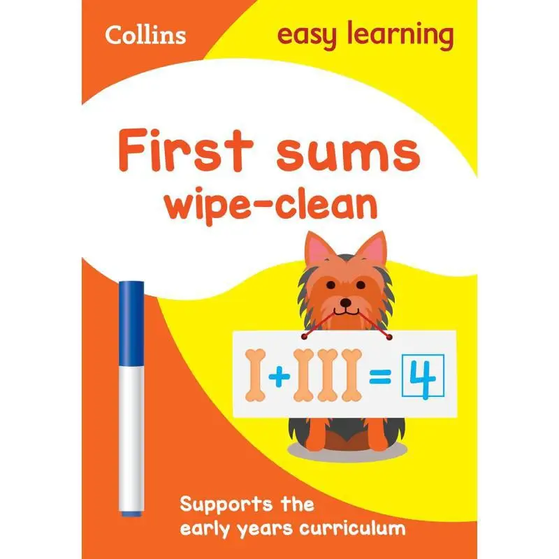 Collins Easy Learning Preschool  First Sums Ages 35 Wipe Clean Activity Book Collins Harper Collins UK 9780008212940 Book
