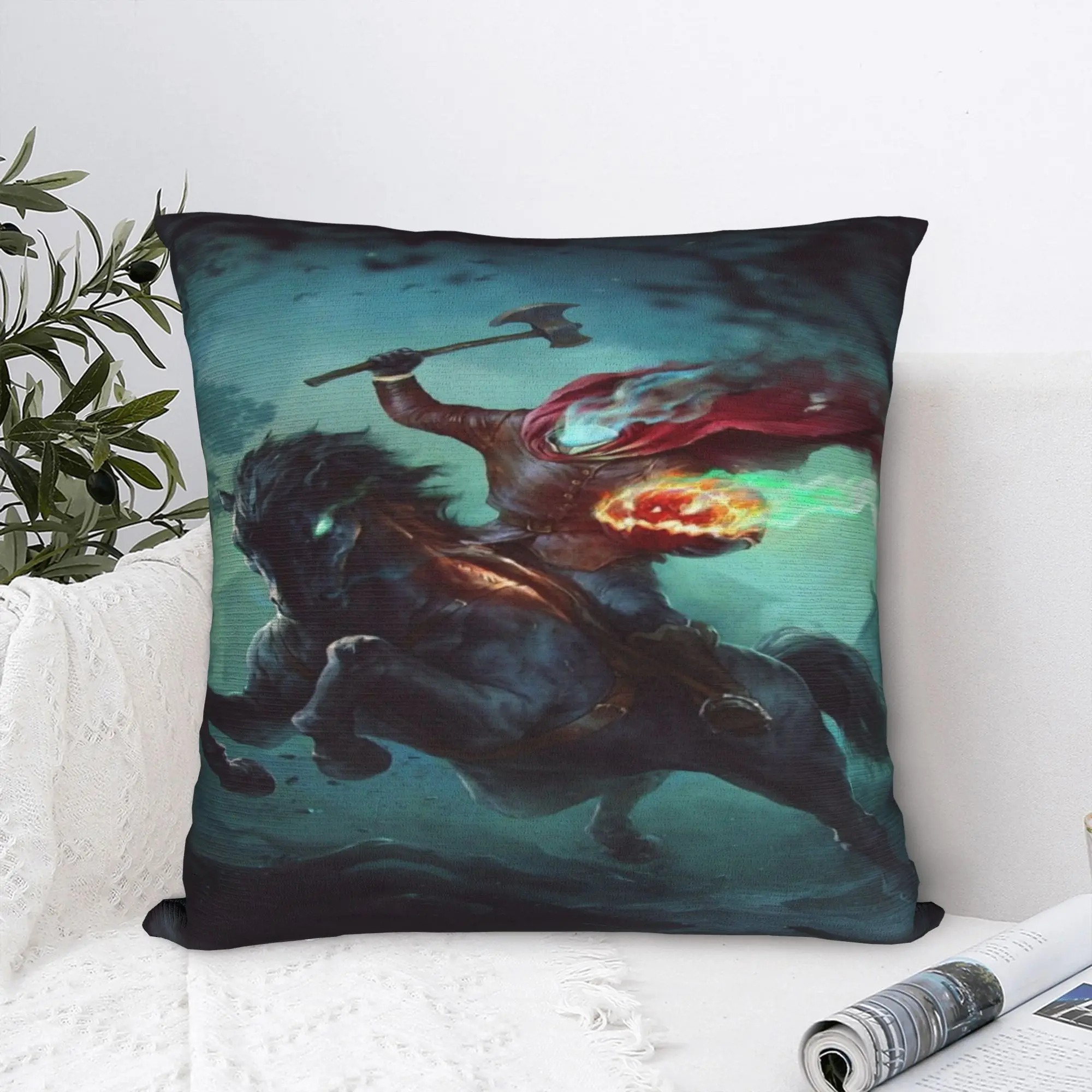 Warm Bed Headless Horseman  Decor Pillowcase Merch  Pillow Covers Square Multiple Sizes
