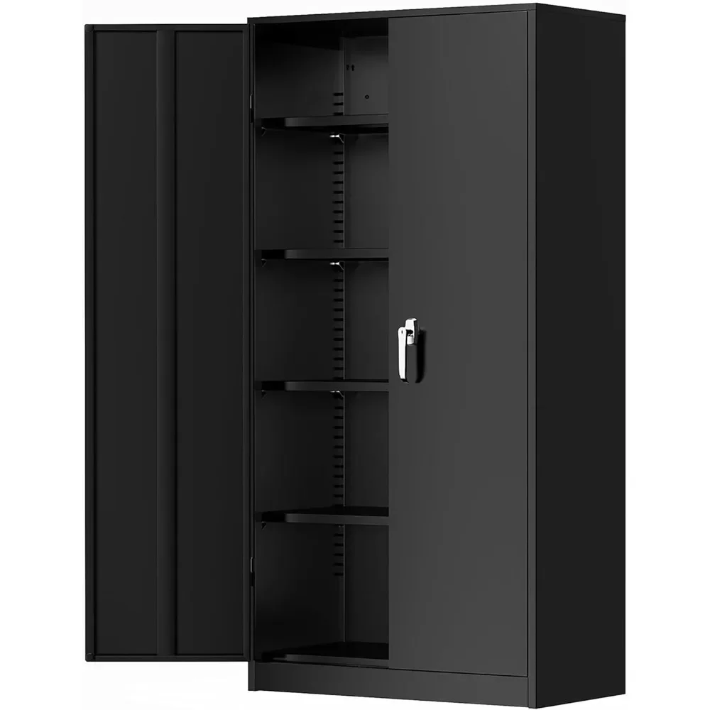 

Metal Cabinet, Tool Steel Locking Cabinet with Doors and 4 Shelves, Tall Cabinets for Garage Storage Systems Lockable File