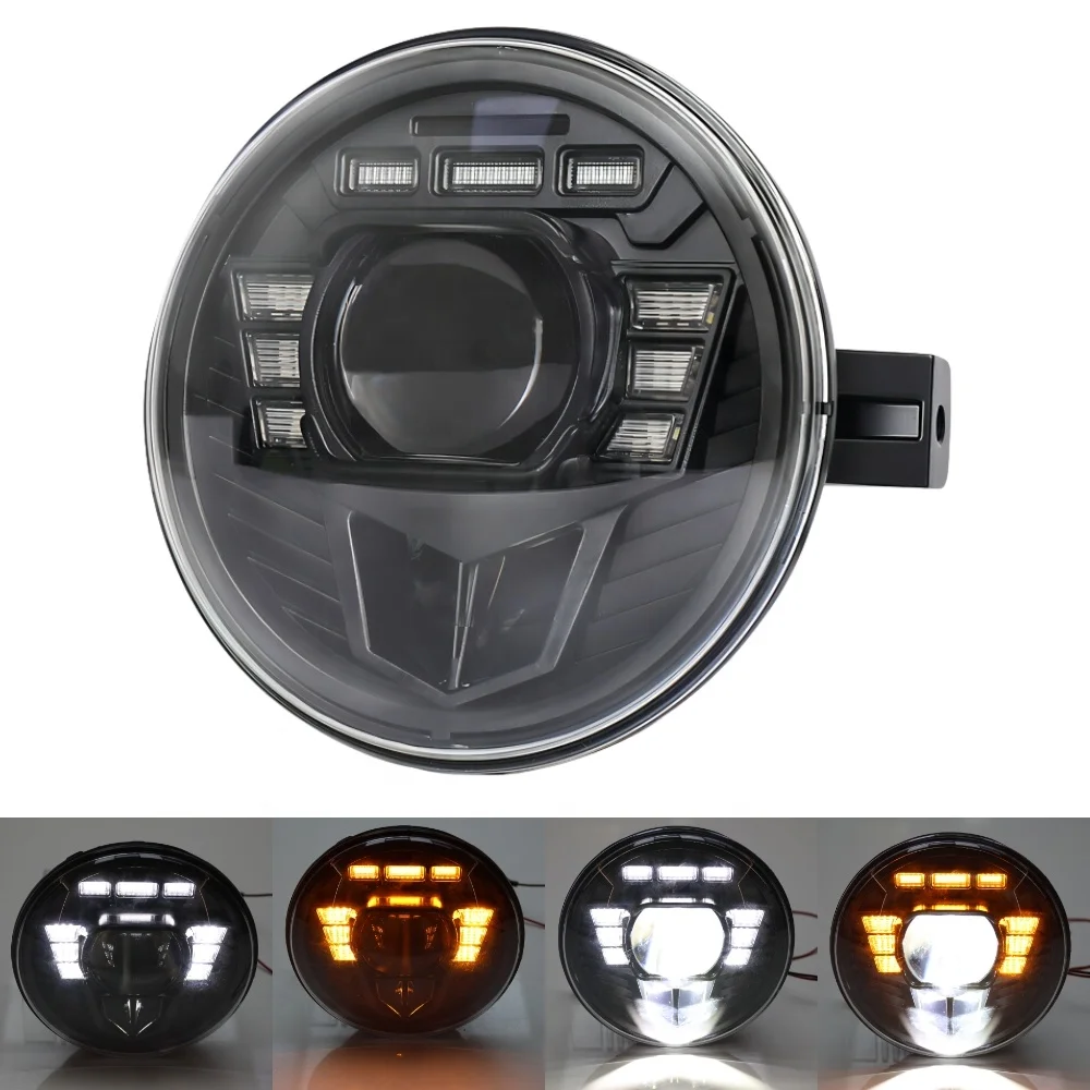 Motorcycle Round Headlight 7 Universal Light Emitting Diode Headlight