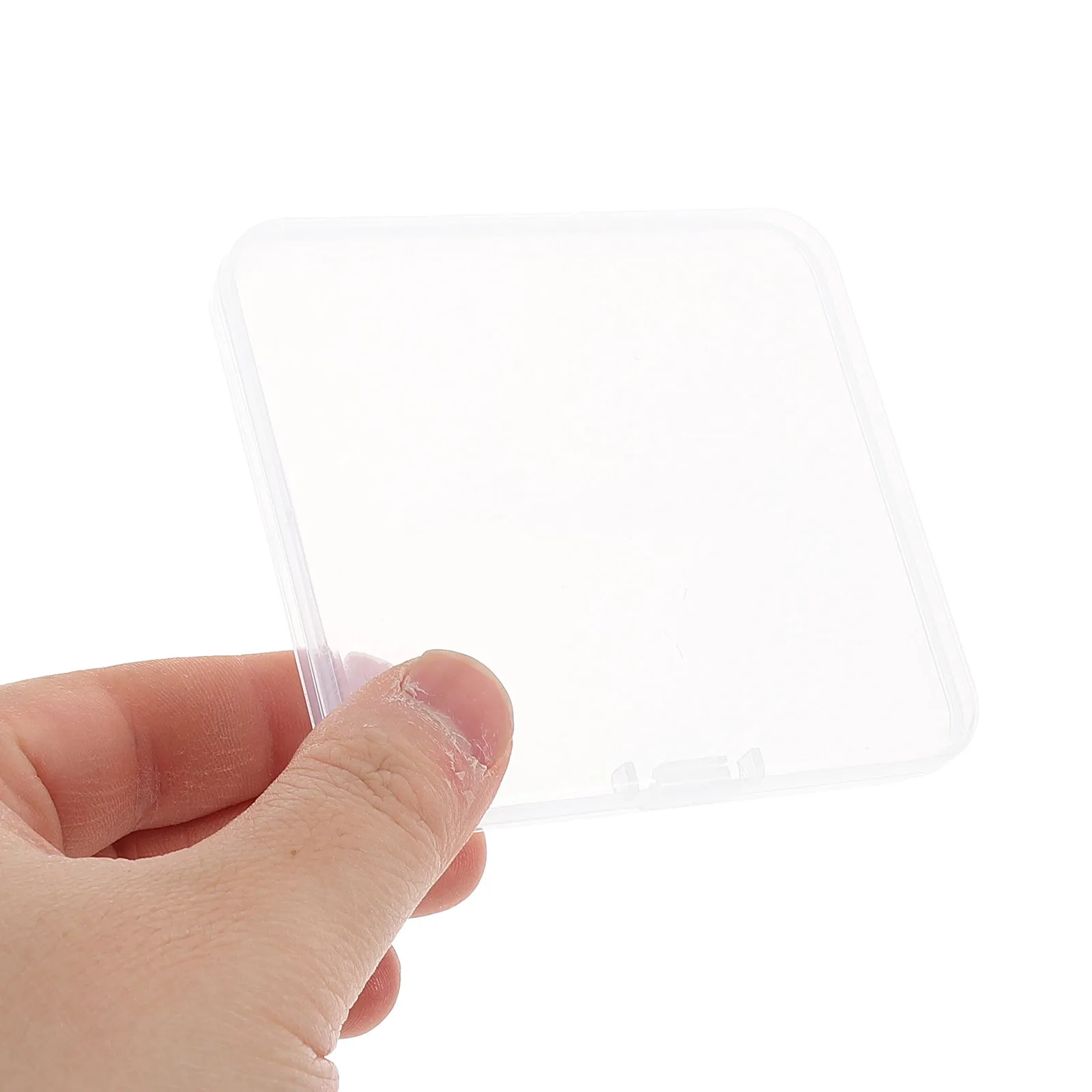 3Pcs Clear Plastic Eyelash Storage Box Rectangle Compact Organizer for False Lashes Double Eyelid Tape Travel Small Items