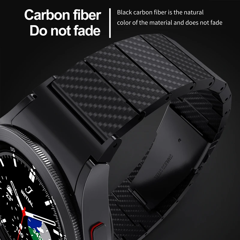 No Gaps Carbon Fiber Strap For Samsung Watch 6 5 4 44mm 40mm Bracelet Galaxy 6 4 Classic 43 47mm 42 46mm 5 Pro 45mm Correa Strap