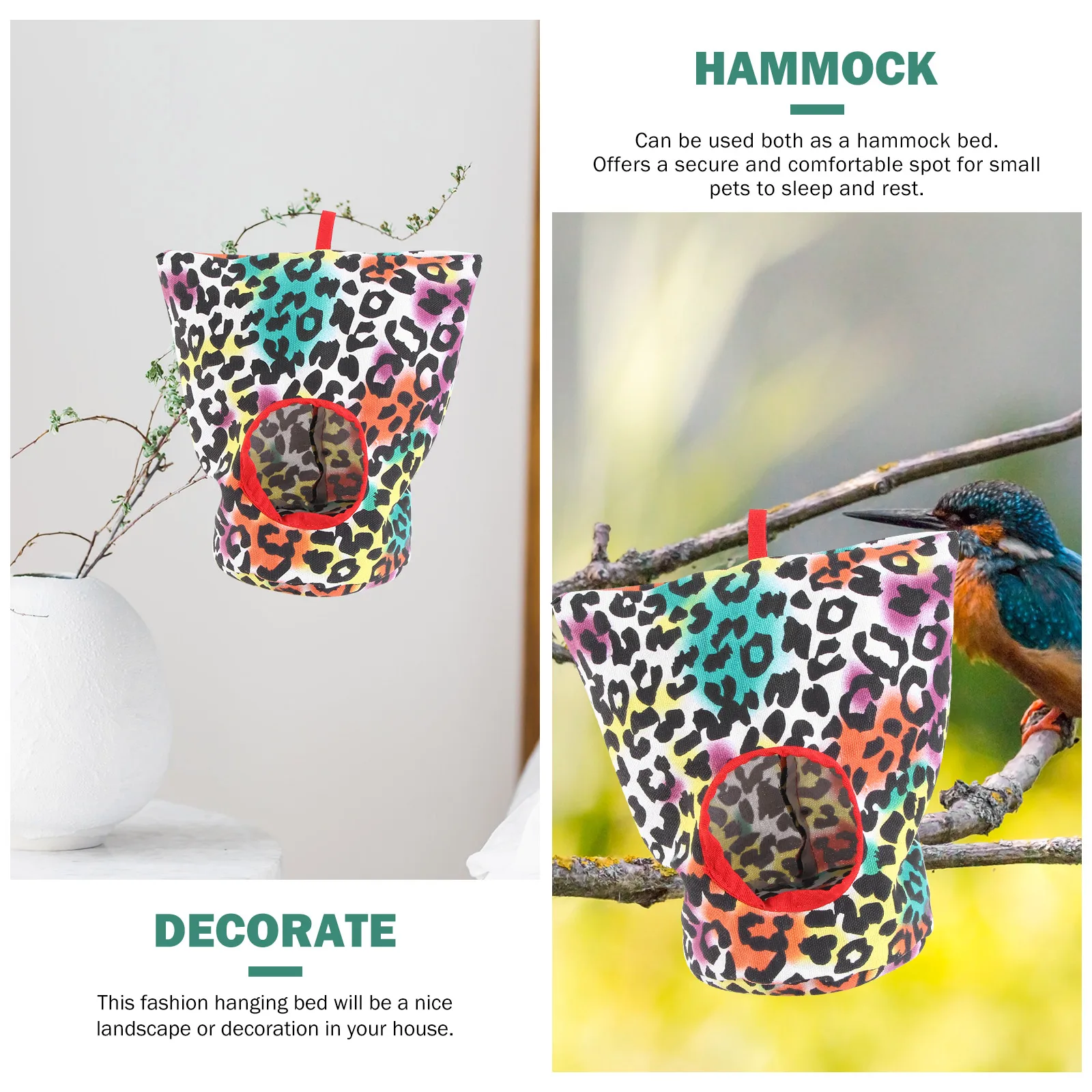 

Bird Hammock Parrot Nest Double Cockatiel Swing Hanging Sleeping Bed Hideaway Perch Cage Pet