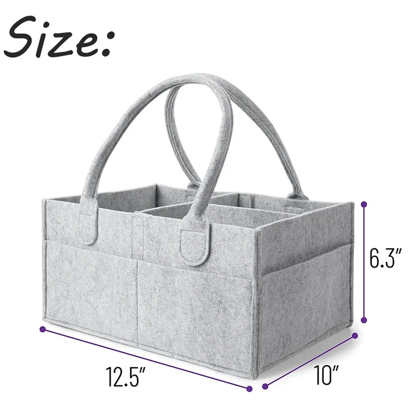 Lichte Pasgeboren Baby Vilt Luier Opbergtas Multifunctionele Split Velcro Luier Grote Capaciteit Opvouwbare Mama Tas Voor 0-24 Maanden