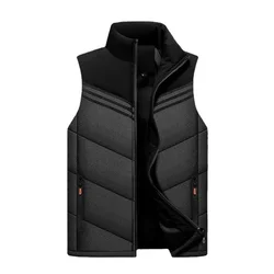 New Luxury Men's Vest Sleeveless Jackets for Men Winter Warm Coat Casual Thicken Sleeveless Parka Male Waistcoat Windbreaker
