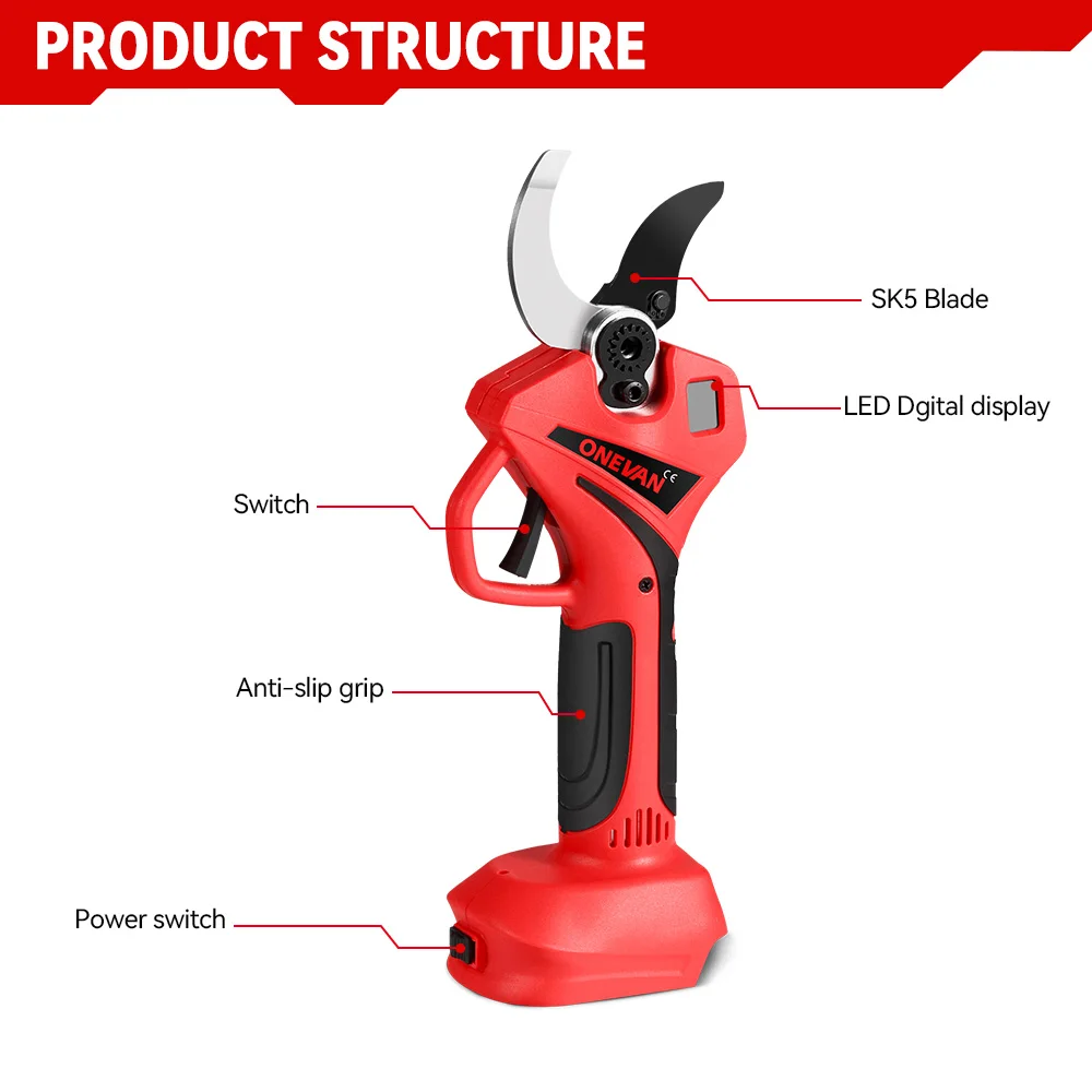Onwan бесщеточные 55 мм электрические ножницы для обрезки на батарейках Ножницы для обрезки фруктовых деревьев бонсай инструменты для обрезки Makita