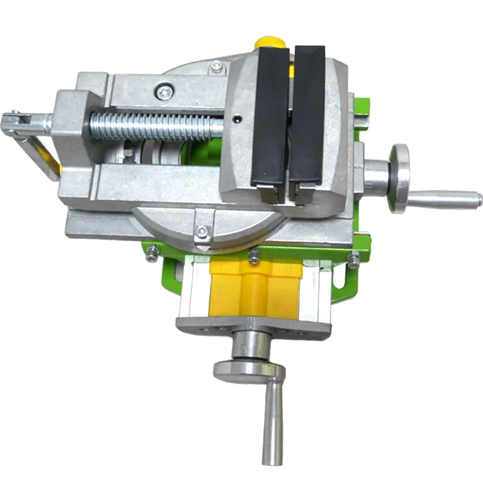 MINI 2 in 1 Milling Drilling Precision Vise Swivel Base Table Aluminium Alloy Compound Worktable Rotation Angle: 90°