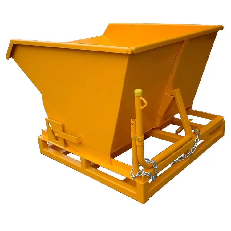 Self Hopper Steel Tipping Forklift Skip Bin Industrial Dumpster High Productivity