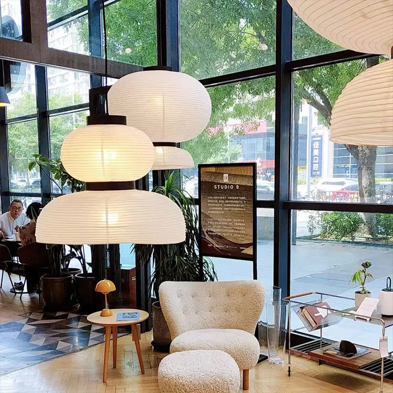 Noguchi Pendant Light Rice Paper Lantern Light For Living Dining Room Restaurant Decor kitchen island Wabi Sabi Hanging Light