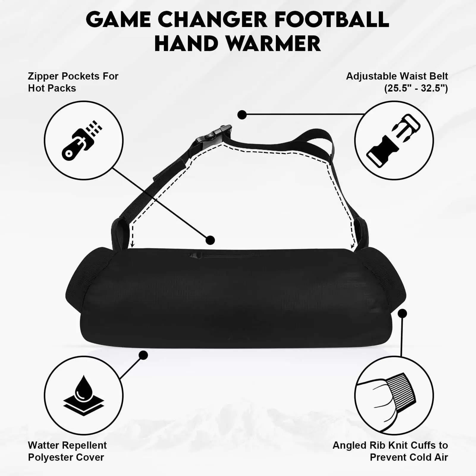 Football Hand Warmer Warm Windproof Zipped Pocket Portable Muff Men Women Hand Warmer Pouch For Climbing Skiing Hiking Cycling