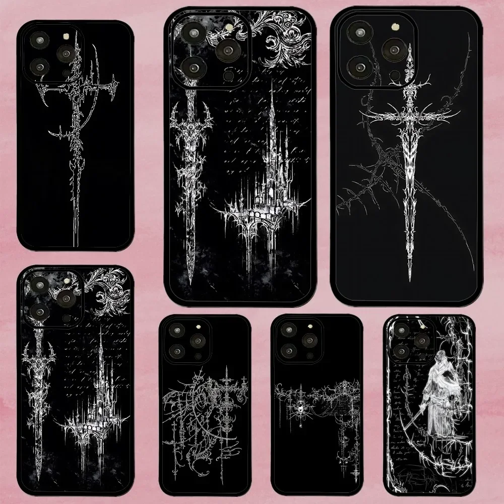 Cyber Sigil Cross Phone Case For Iphone 15 11 13 14 Pro Max 7 8 Plus X Xr Xs Max Se2020 12mini Cover Case