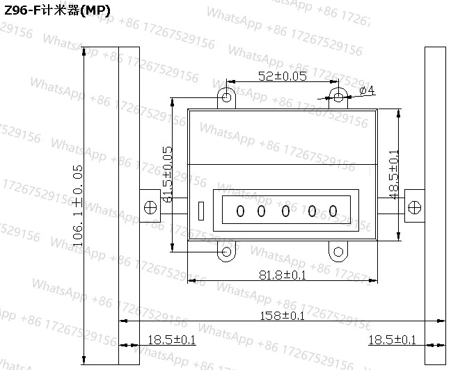 Z96-F Roller Wheel Mechanical Meter Counter Fabric Length Record Measure Counter Relay