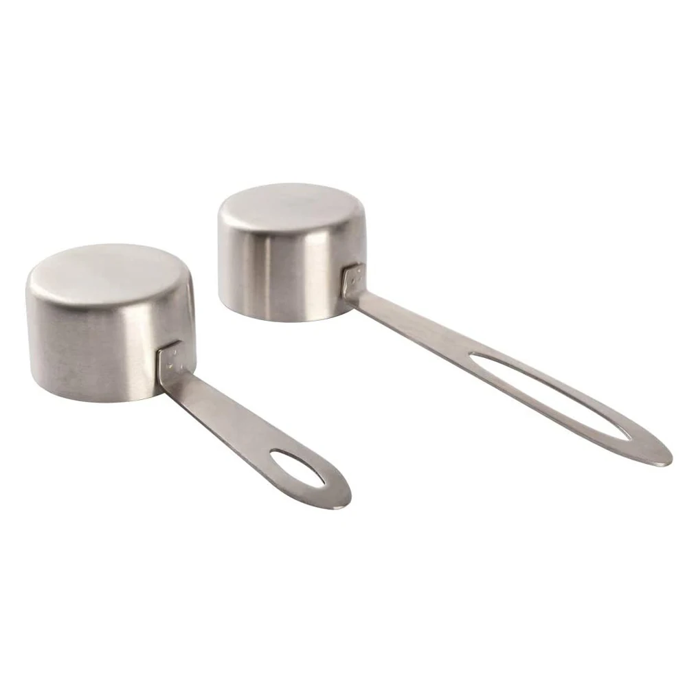 2pcs Endurance Stainless Steel Coffee Scoops & Measuring Spoons Coffeeware Tablespoon Home Kitchen Sugar Coffee Bean Scoop
