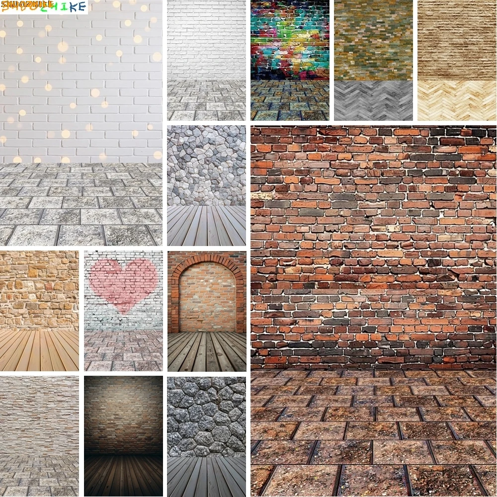 

Red Brick Wooden Floor Photo Studio Background Product Photography Props Backdrop Photographic Photoshoot Decorations