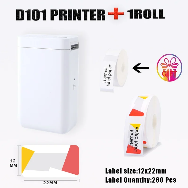 Wireless & Lightweight Niimbot D101 Thermal Label Printer Supports Various Label Papers also Long-Distance Printing Eco-friendly