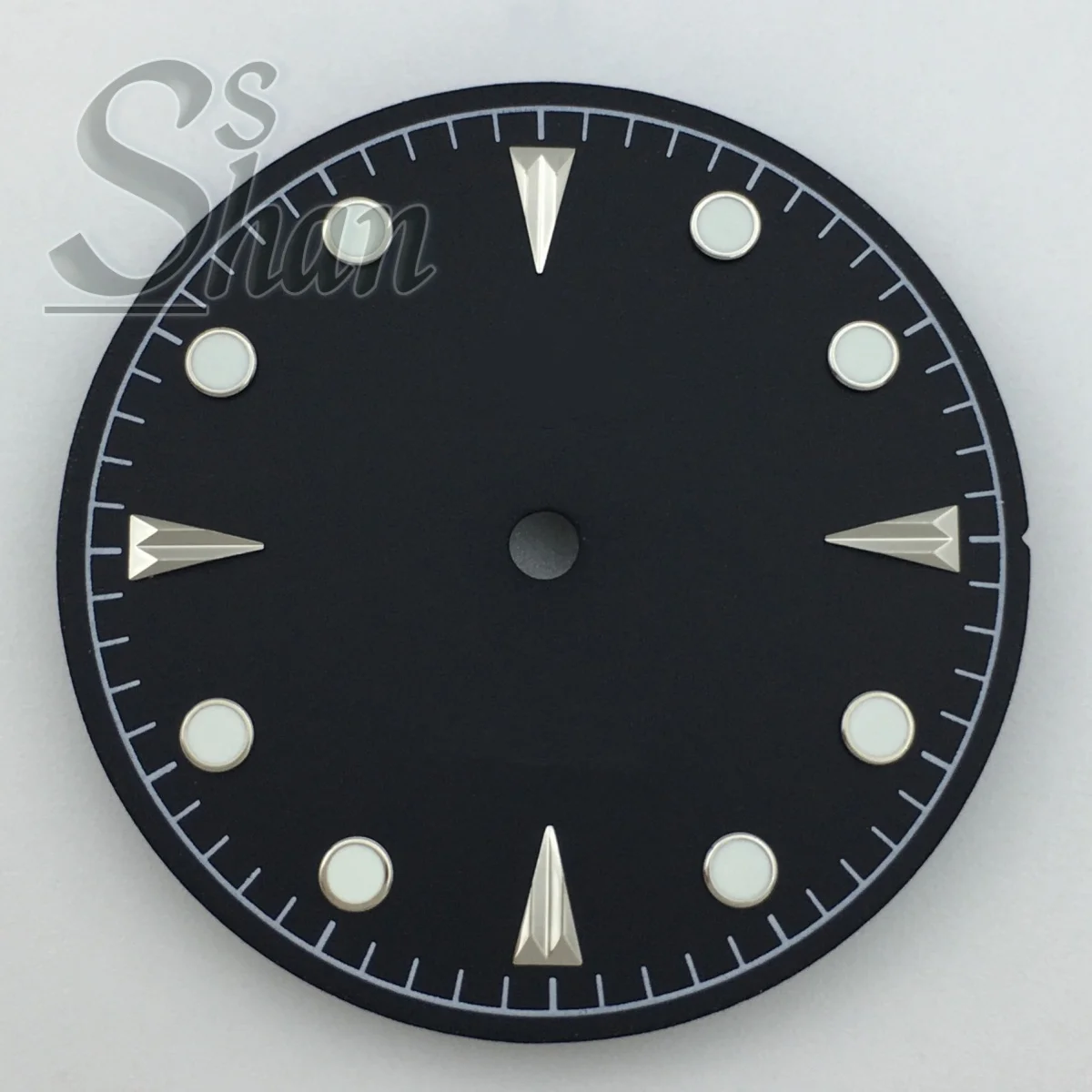 High-quality black 29mm watch dial with green luminous suitable for NH35 NH36 ETA2824  Miyota Mingzhu movement replacement parts