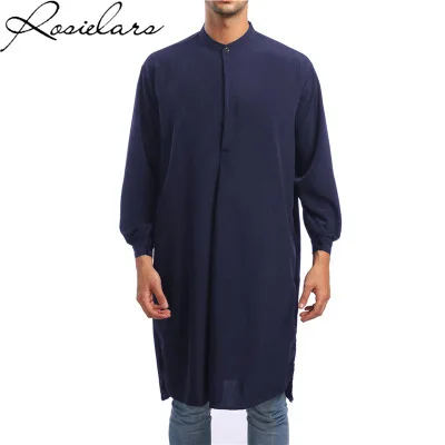 2024 New Casual Long Shirt Fashion Muslim Men Clothing Robe Islamic Clothing Arabic Kaftan Abaya Caftan Tunic Man Pakistan Saudi