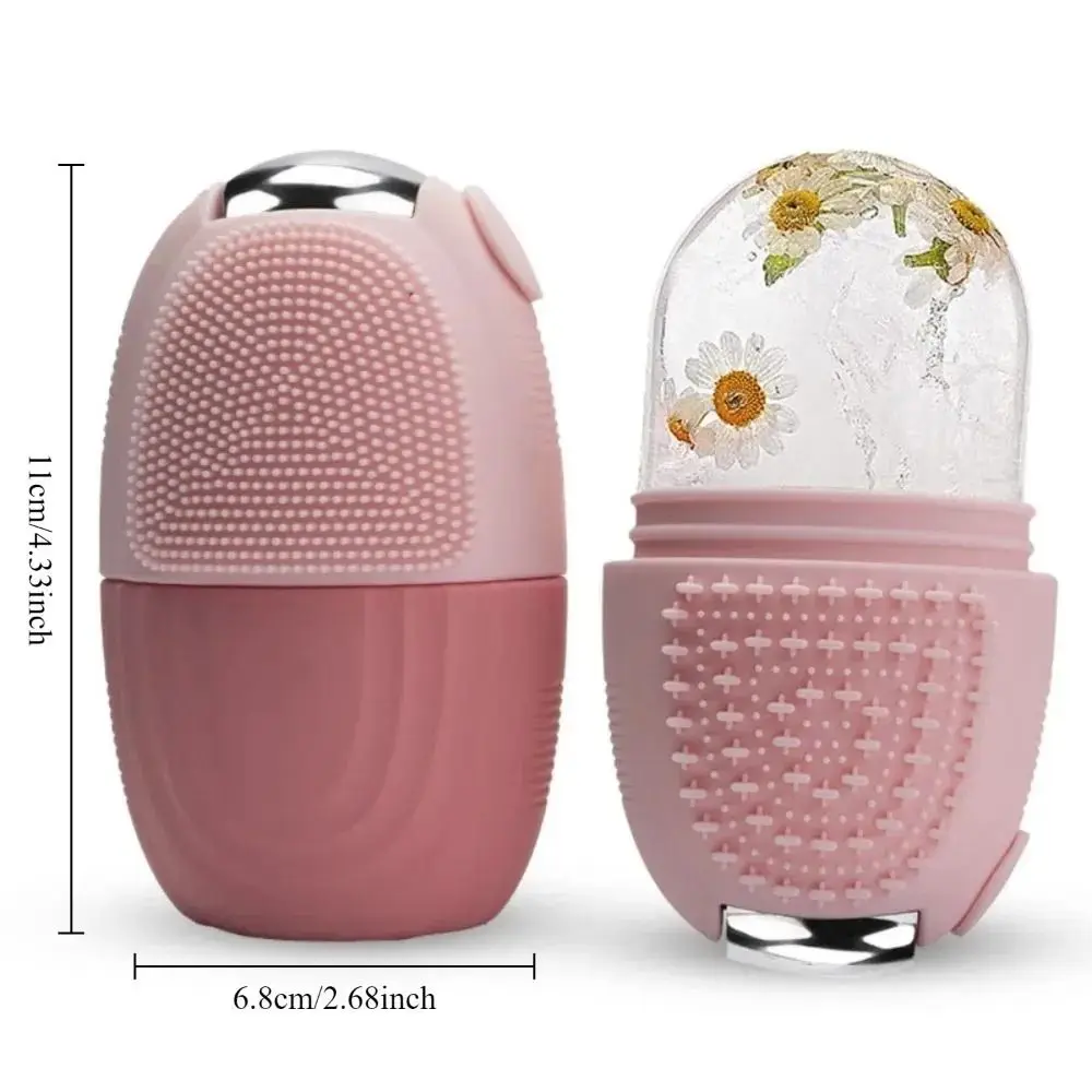 Rolo de gelo de silicone atualizado para rosto beleza ferramentas de cuidados com a pele face lifting massageador facial reutilizável molde de gelo olhos e pescoço