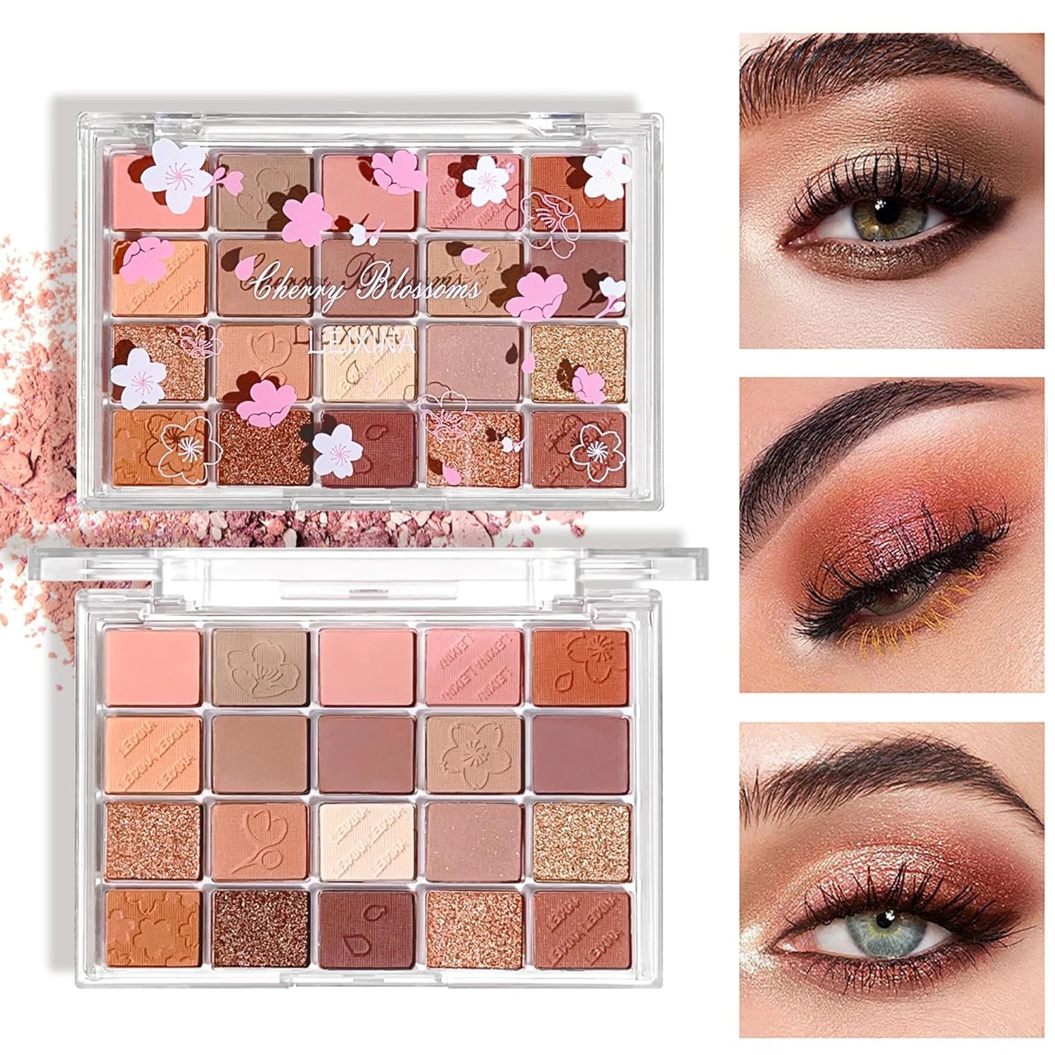 20-Color Eyeshadow Palette, Pearlescent Matte Contour Palette, Pink Series, Beige Series, Earth Tones, Brightening and Long-Lasting, Smudge-Proof, Suitable for Travel