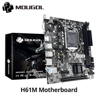 Placa base para juegos MOUGOL H61M M.2 NVME PCIEx16 DVI compatible con RAM DDR3 de doble canal Intel Core 2/3 Gen CPU LGA1155 para PC de escritorio