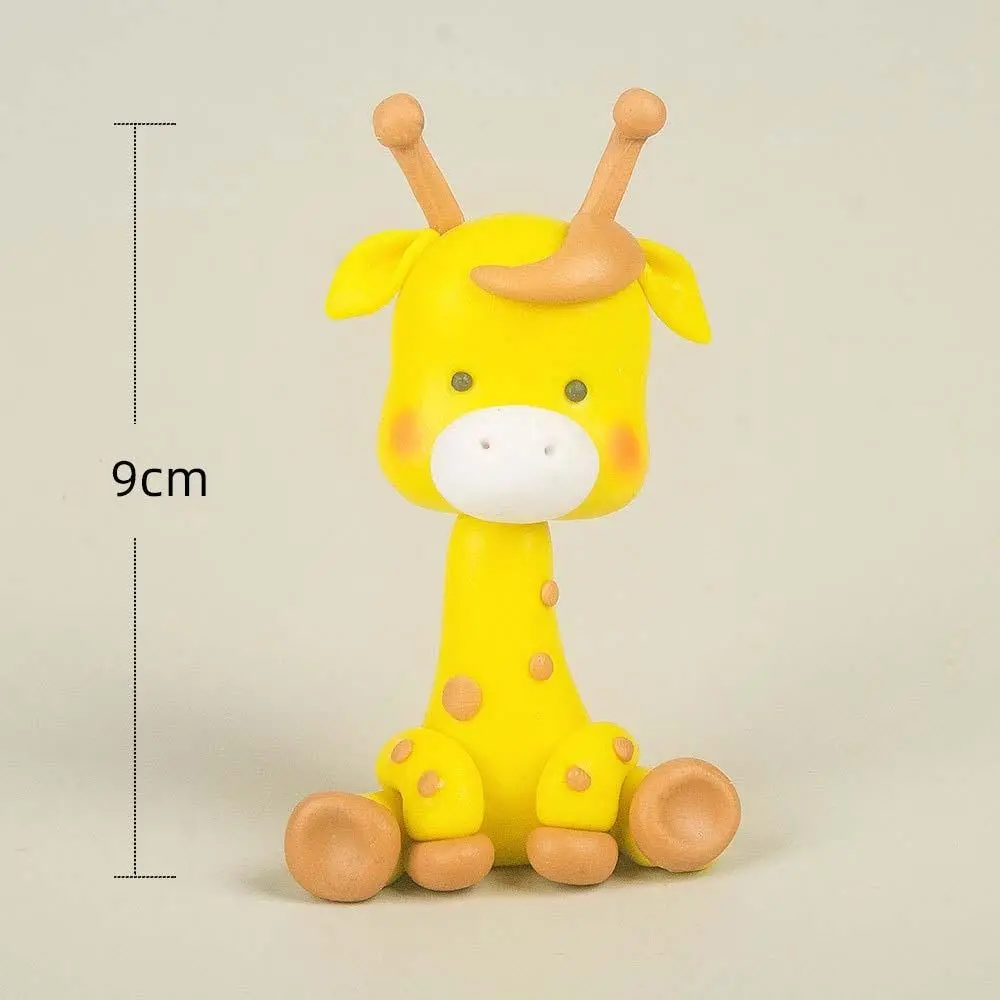 

3D Jungle Animals Cake Toppers Cute Elephant Giraffe Lion Monkey Cake Topper Animal Theme Soft Cake Decoration Baby Shower Decor